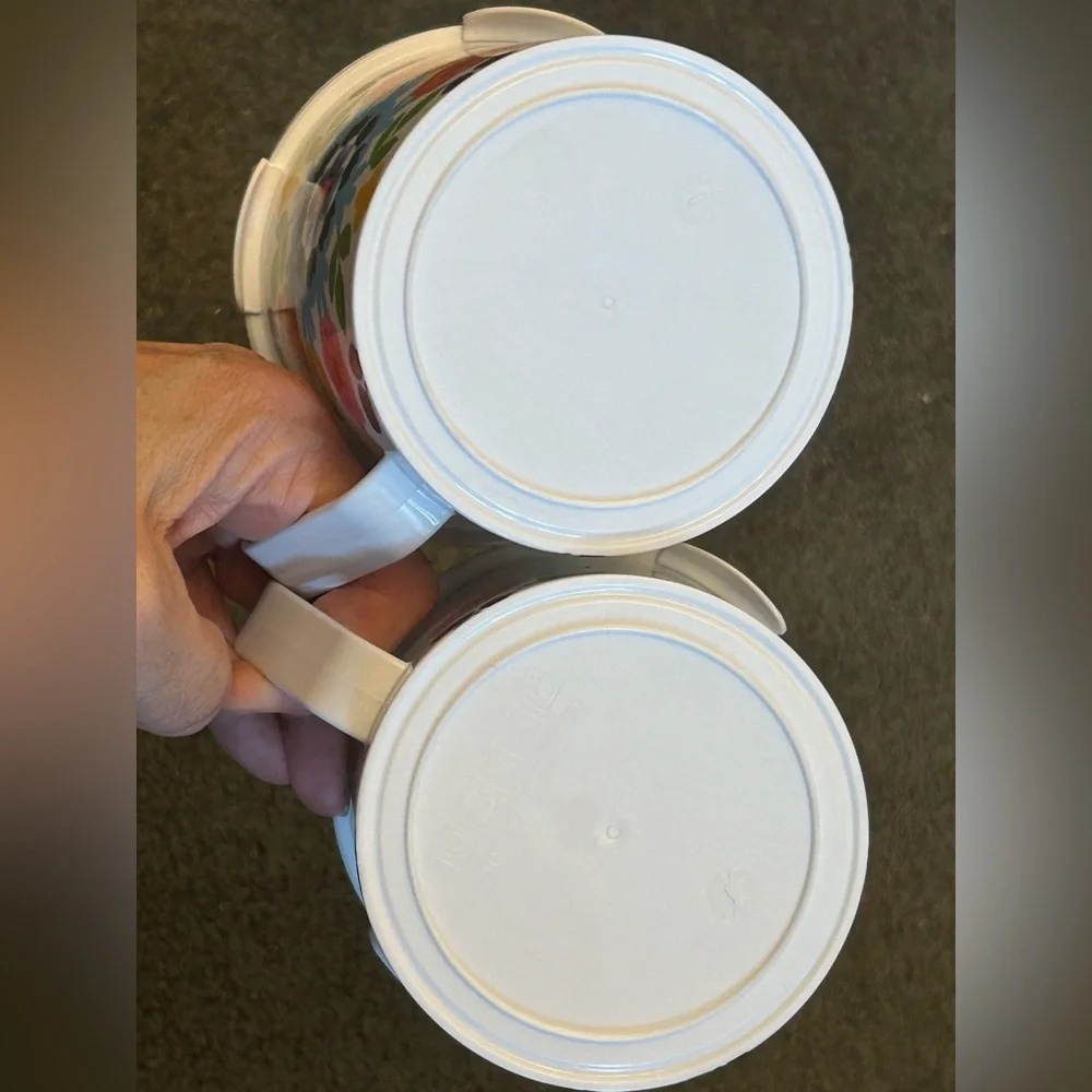 Lot of 2 Leak Proof 23 oz Soup Mug w Handle & Vented Airtight Lid microwaveable